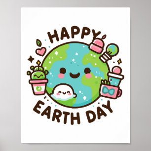 Poster Dia de Aniversário do Planeta legal, Dia da Terra,