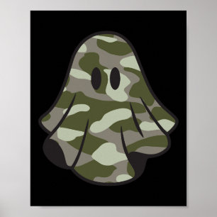 Poster Dia de as Bruxas engraçado Camouflage Camo Ghost H
