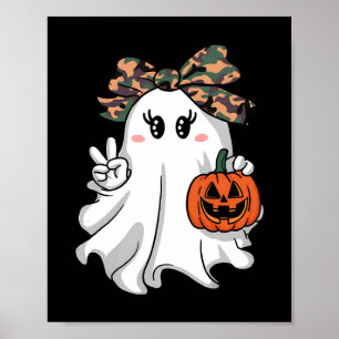 Poster Dia de as Bruxas engraçado Camouflage Camo Ghost H