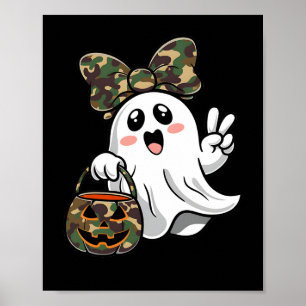 Poster Dia de as Bruxas engraçado Camouflage Camo Ghost H