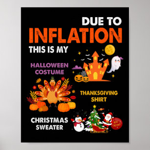Poster Dia de as Bruxas engraçado Costume Ação de Graças