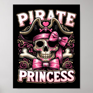 Poster Dia de as Bruxas engraçado Costume Pirate Princess