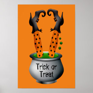 Poster Dia de as Bruxas engraçado de bruxa engraçada la
