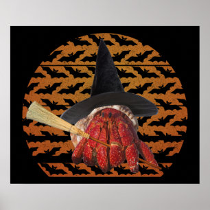Poster Dia de as Bruxas engraçado de bruxaria Hermit Crab