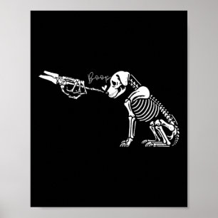 Poster Dia de as Bruxas engraçado de Cachorro de Mão do E