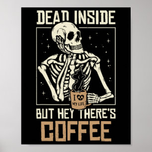 Poster Dia de as Bruxas engraçado De Café Do Bebendo De E