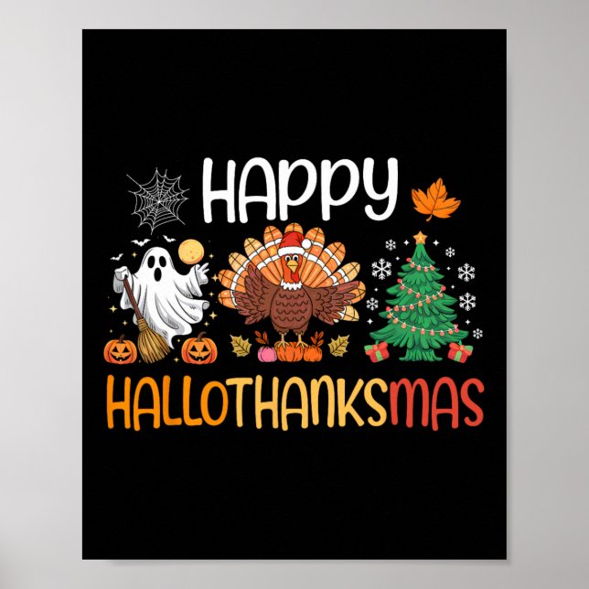 Poster Dia de as Bruxas engraçado de Camisa de Hallothank (Frente)