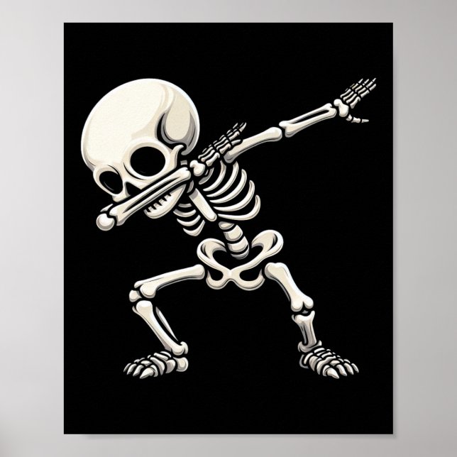 Poster Dia de as Bruxas engraçado de Homens de Skeleton B (Frente)