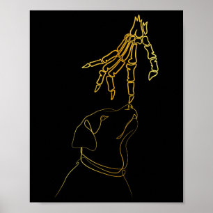 Poster Dia de as Bruxas engraçado de Mão do Esqueleto Neg