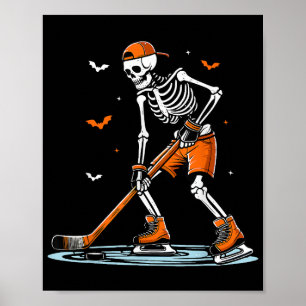 Poster Dia de as Bruxas engraçado do Skeleton Ice Hallowe