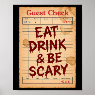 Poster Dia de as Bruxas engraçado Guest Verifique Beber B