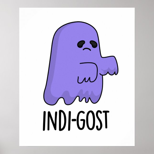 Poster Dia de as Bruxas engraçado Indi-gost Indigo Ghost  (Frente)