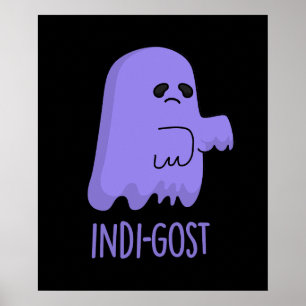 Poster Dia de as Bruxas engraçado Indi-gost Indigo Ghost 