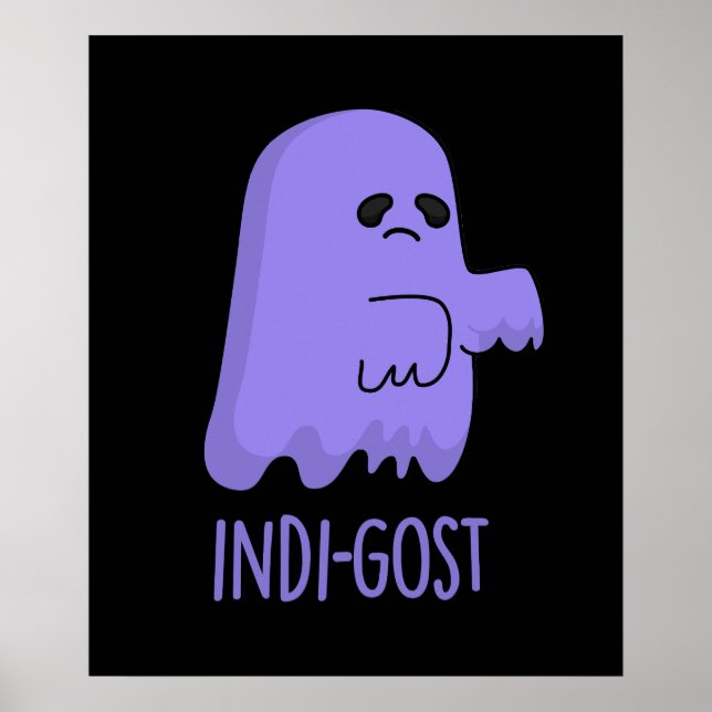 Poster Dia de as Bruxas engraçado Indi-gost Indigo Ghost  (Frente)