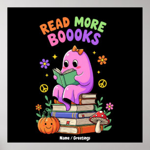 Poster Dia de as Bruxas engraçado "Leia mais livros" para