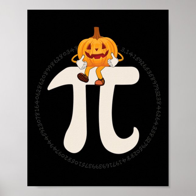 Poster Dia de as Bruxas engraçado Pumpkin Pie Math (Frente)