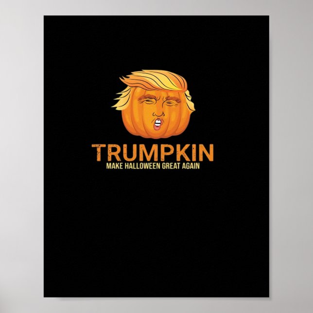 Poster Dia de as Bruxas engraçado Trumpkin - Cair Torna o (Frente)