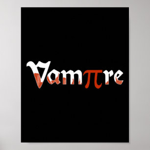 Poster Dia de as Bruxas engraçado Vampiro Piada Pi Day Fi
