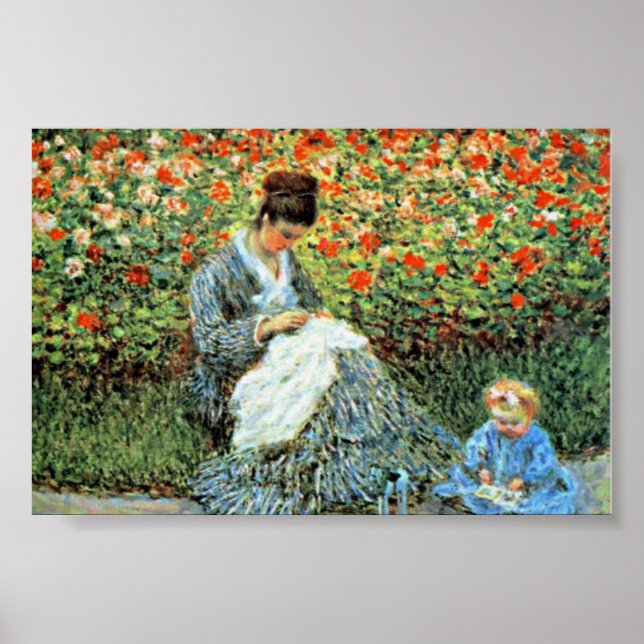 Póster Dia de as mães Camille Monet & Child Monet (Frente)