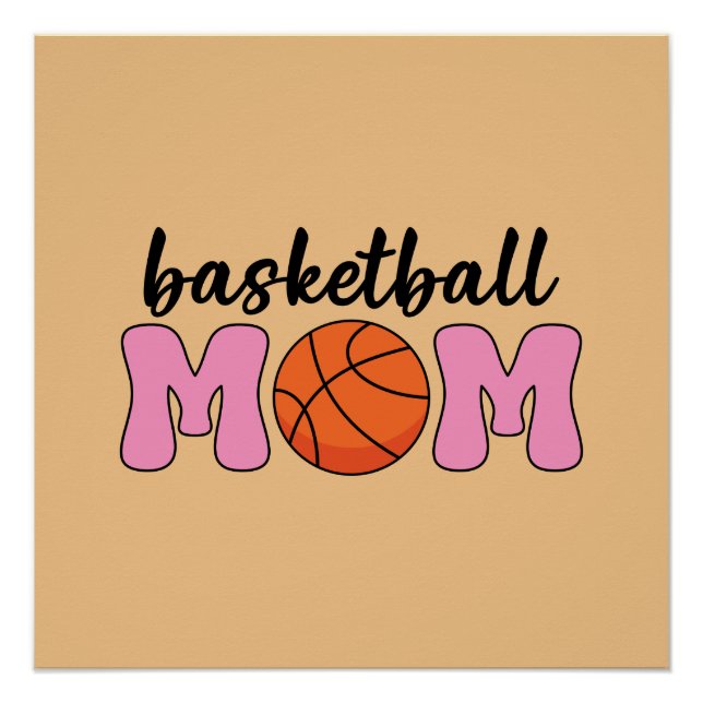 Póster Dia de as mães de basquete da mãe (Frente)