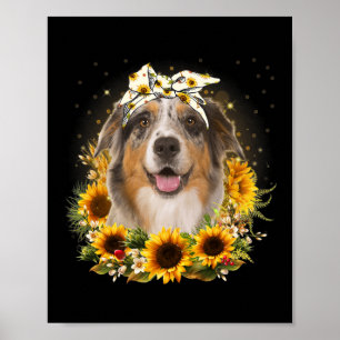 Poster Dia de as mães De Cachorro De Girassol Australian