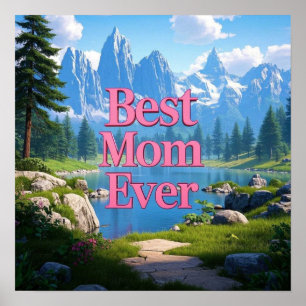 Poster Dia de as mães de Montanha - Vista Melhor Mãe