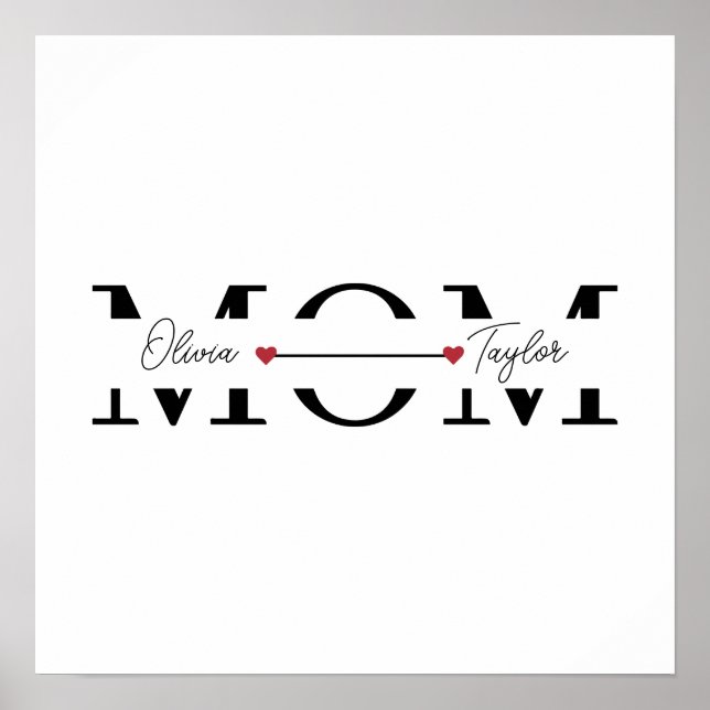 Poster Dia de as mães de Nome Personalizado da Mãe (Frente)