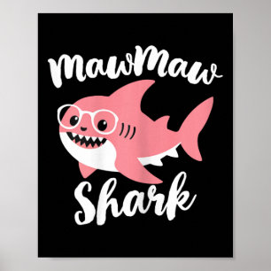 Poster Dia de as mães de Tubarão Vovó Engraçado Maw-maw