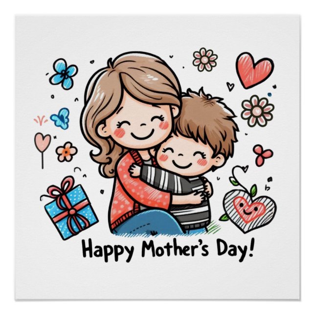 Póster Dia de as mães Feliz (Frente)