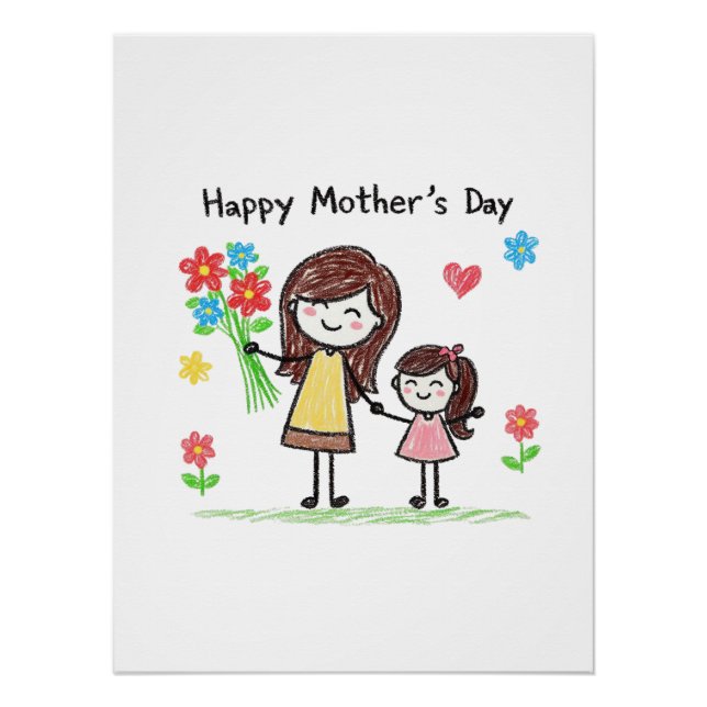 Póster Dia de as mães Feliz (Frente)