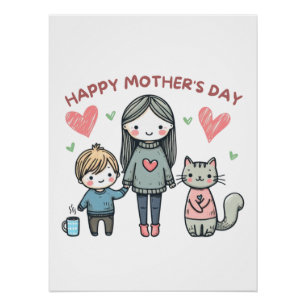Póster Dia de as mães Feliz