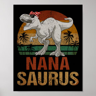 Poster Dia de as mães Nanassauro T Rex Dinosaur Nana Saur