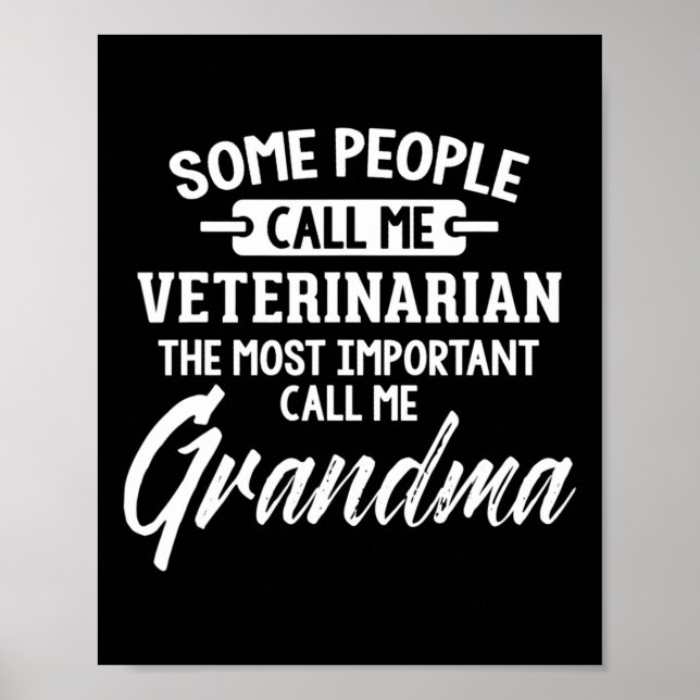 Poster Dia de as mães Para Uma Avó Veterinária (Frente)