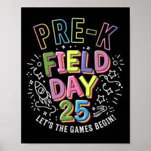 Poster Dia de Campo Pré-K 2025 Que Comece os Jogos Crianç