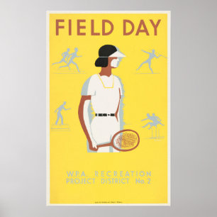 Poster DIA DE CAMPO WPA - Projeto de Recreação da Amér