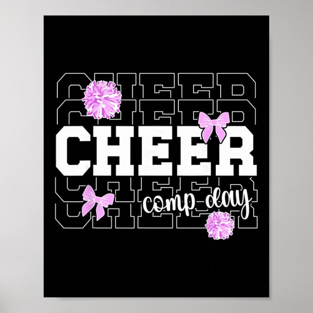 Poster Dia de Competição de Cheer para Fãs de Cheerleadin (Frente)