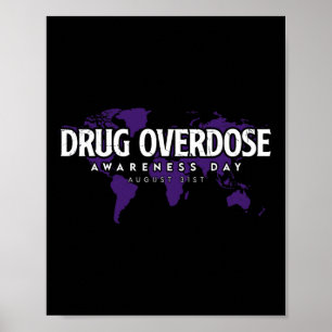 Poster Dia de Conscientização sobre Sobredosagem de Droga