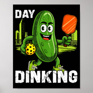 Poster Dia de dink pickleball engraçado dink mulheres hom