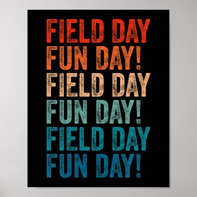 Poster dia de diversão de campo retrorado Dia de campo pr (Frente)