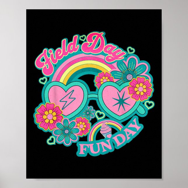 Poster Dia de Diversão de Hippie Field Day Para Professor (Frente)