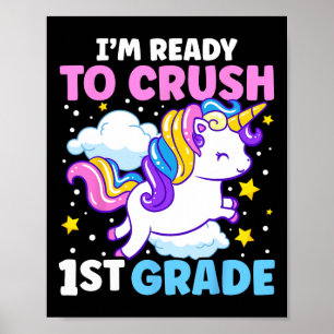 Poster Dia De Escola Estou Pronto Para Dominar Unicórnio