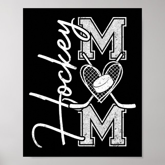 Poster Dia de Jogo da Mãe de Hóquei no Gelo Mãe  (Frente)