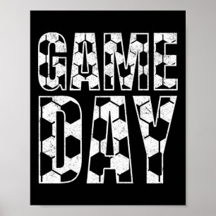 Poster Dia de Jogo de Futebol Vida de Mãe de Futebol para