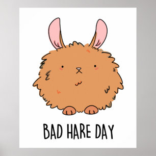 Poster Dia de Lebre Má Coelho Coelho Bonito