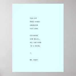 Poster Dia de Leitura Azul com a Citação do Dr. Suess