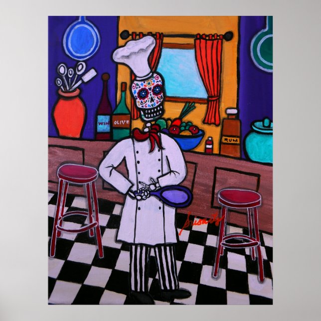 Póster Dia de los Muertos Chef (Frente)