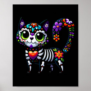 Poster Dia De Los Muertos Cinco De Mayo Cat Sugar Skype M