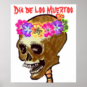 Poster Dia de los Muertos skull