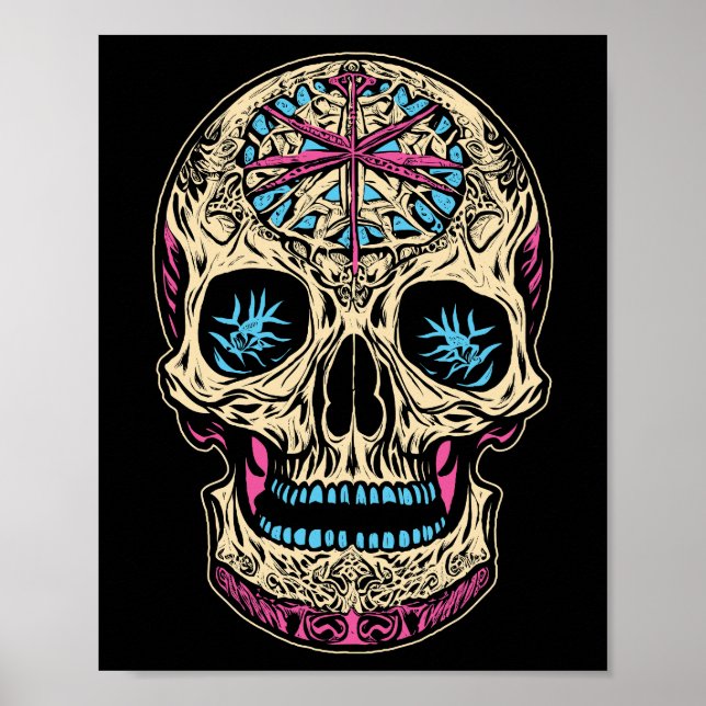 Poster Dia De Los Muertos Sugar Skull (Frente)