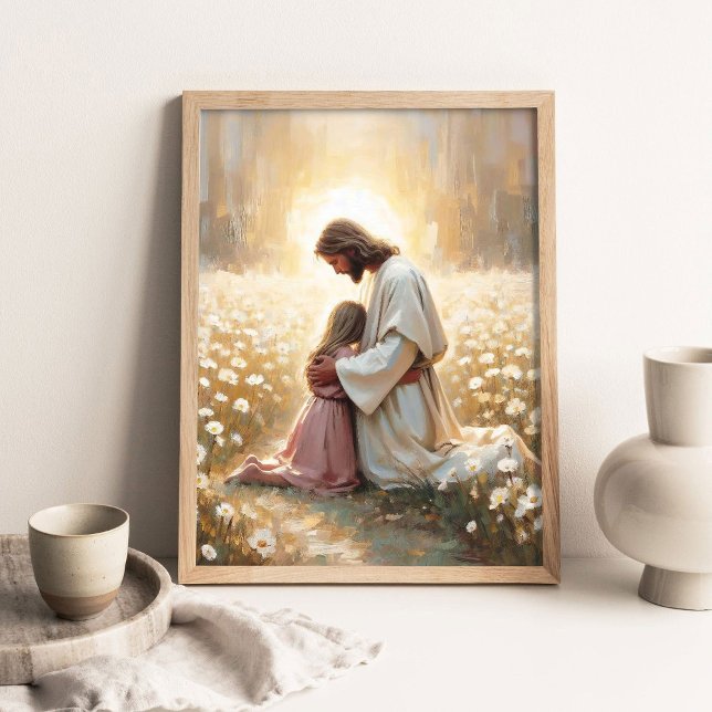 Poster Dia de Luz, Arte Cristã, Jesus e Menina A (Criador carregado)